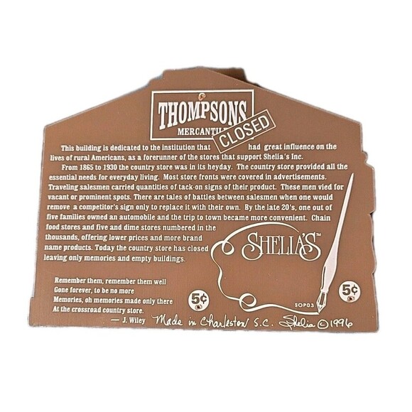 Sheila's Figurine, THOMPSONS MERCANTILE, Country Store, Coca Cola, 1996, SOP03 - Picture 2 of 6
